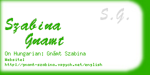 szabina gnamt business card
