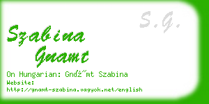 szabina gnamt business card